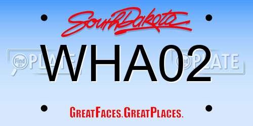 WHA02 South Dakota License Plate