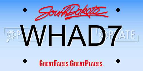 WHAD7 South Dakota License Plate