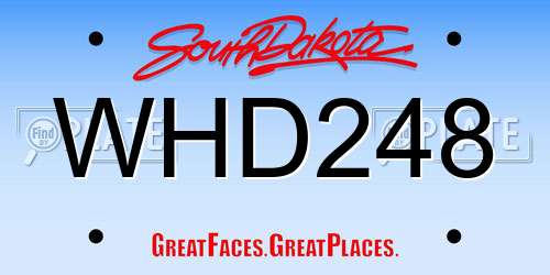 WHD248 South Dakota License Plate
