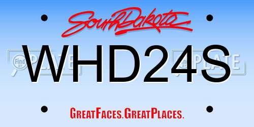 WHD24S South Dakota License Plate