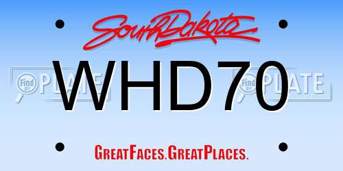WHD70 South Dakota License Plate