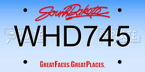 WHD745 South Dakota License Plate