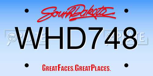 WHD748 South Dakota License Plate