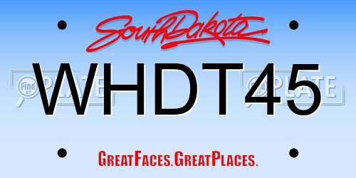 WHDT45 South Dakota License Plate