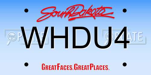 WHDU4 South Dakota License Plate