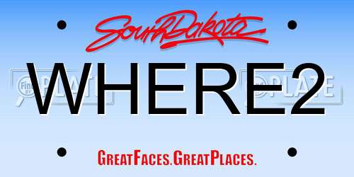 WHERE2 South Dakota License Plate