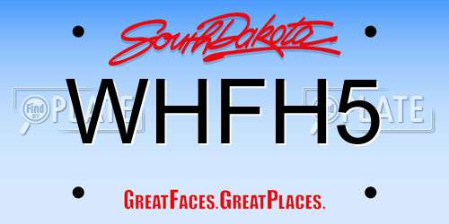 WHFH5 South Dakota License Plate