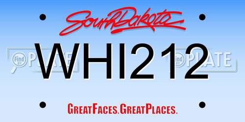 WHI212 South Dakota License Plate