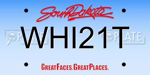 WHI21T South Dakota License Plate