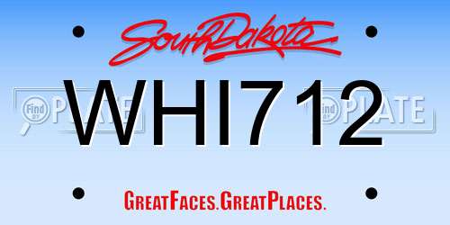 WHI712 South Dakota License Plate