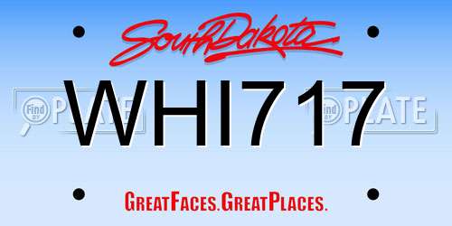 WHI717 South Dakota License Plate