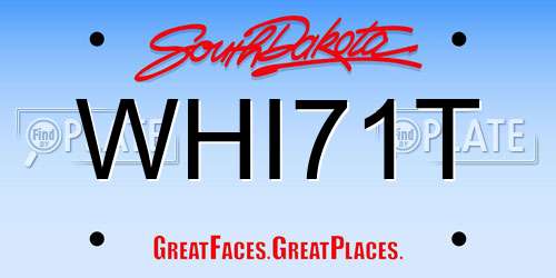 WHI71T South Dakota License Plate
