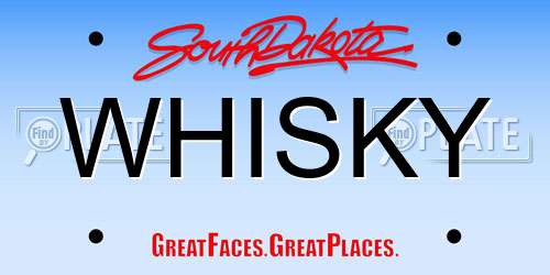 WHISKY South Dakota License Plate