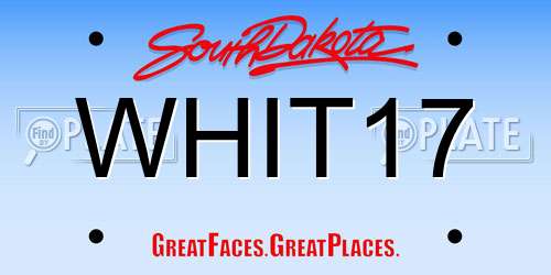 WHIT17 South Dakota License Plate