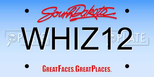 WHIZ12 South Dakota License Plate