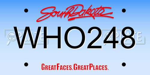 WHO248 South Dakota License Plate