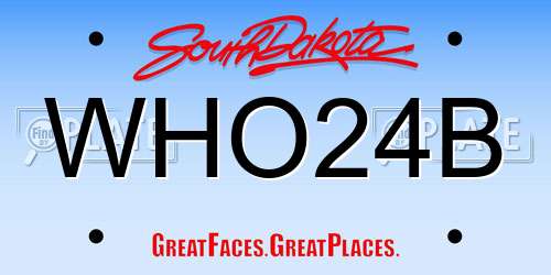 WHO24B South Dakota License Plate