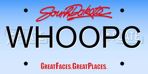 WHOOPC South Dakota License Plate
