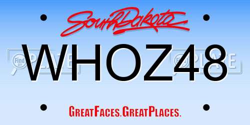 WHOZ48 South Dakota License Plate