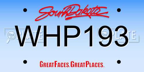 WHP193 South Dakota License Plate