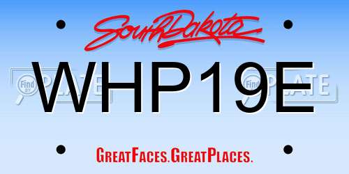 WHP19E South Dakota License Plate