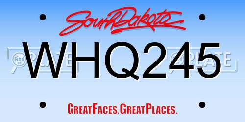 WHQ245 South Dakota License Plate