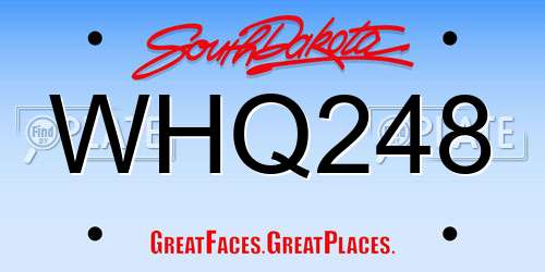 WHQ248 South Dakota License Plate
