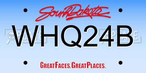 WHQ24B South Dakota License Plate