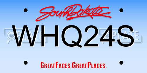 WHQ24S South Dakota License Plate
