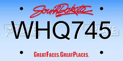 WHQ745 South Dakota License Plate
