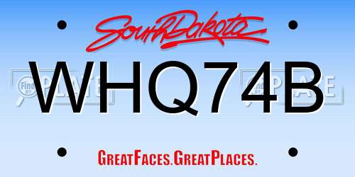 WHQ74B South Dakota License Plate