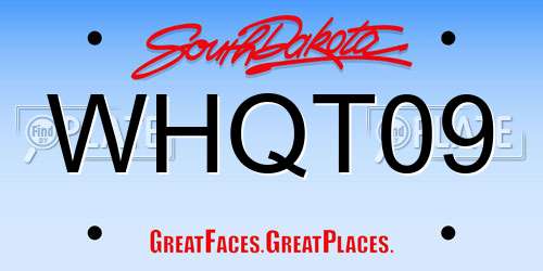 WHQT09 South Dakota License Plate