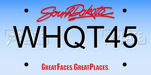 WHQT45 South Dakota License Plate