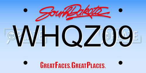 WHQZ09 South Dakota License Plate