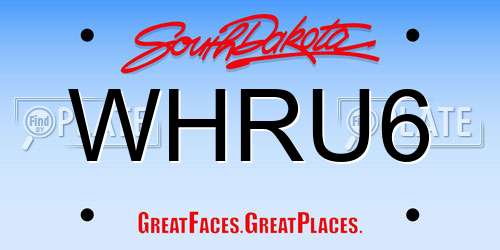 WHRU6 South Dakota License Plate