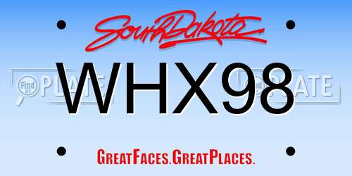 WHX98 South Dakota License Plate
