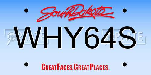 WHY64S South Dakota License Plate