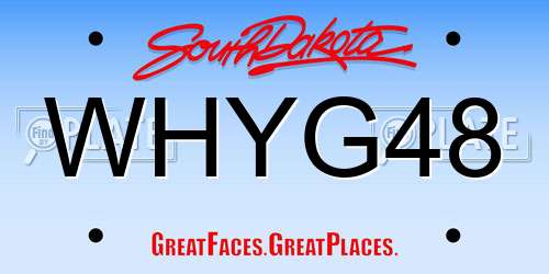 WHYG48 South Dakota License Plate