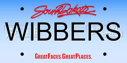 WIBBERS South Dakota License Plate