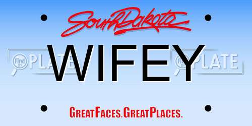 WIFEY South Dakota License Plate