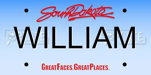 WILLIAM South Dakota License Plate
