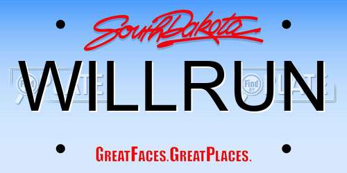 WILLRUN South Dakota License Plate