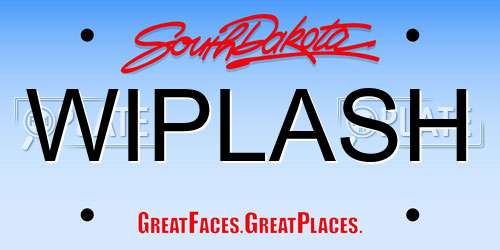 WIPLASH South Dakota License Plate