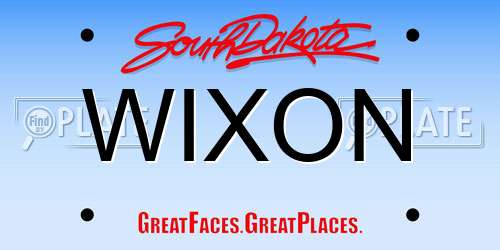WIXON South Dakota License Plate