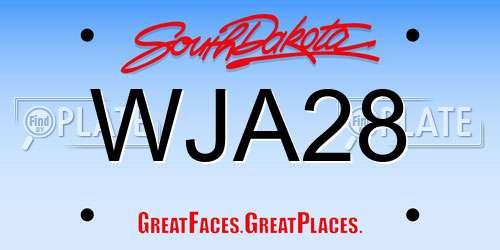 WJA28 South Dakota License Plate