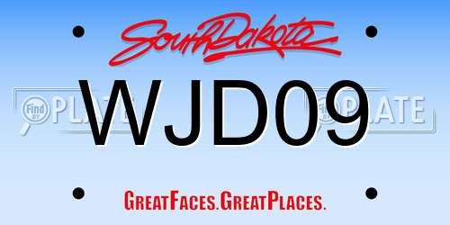 WJD09 South Dakota License Plate