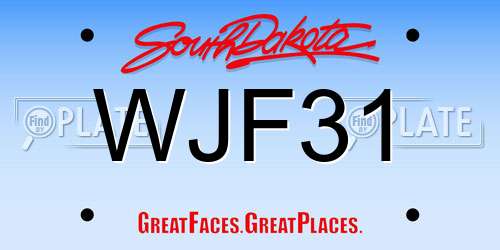 WJF31 South Dakota License Plate