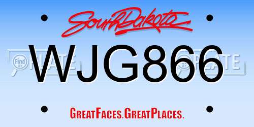 WJG866 South Dakota License Plate