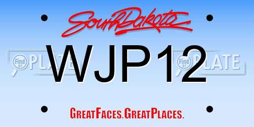 WJP12 South Dakota License Plate