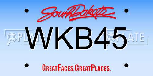 WKB45 South Dakota License Plate